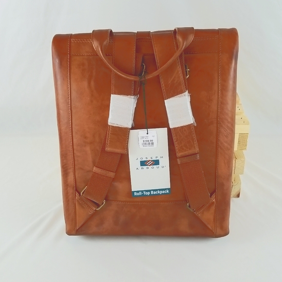 Conac brown leather roll top backpack - Gently used - Picture 2 of 7